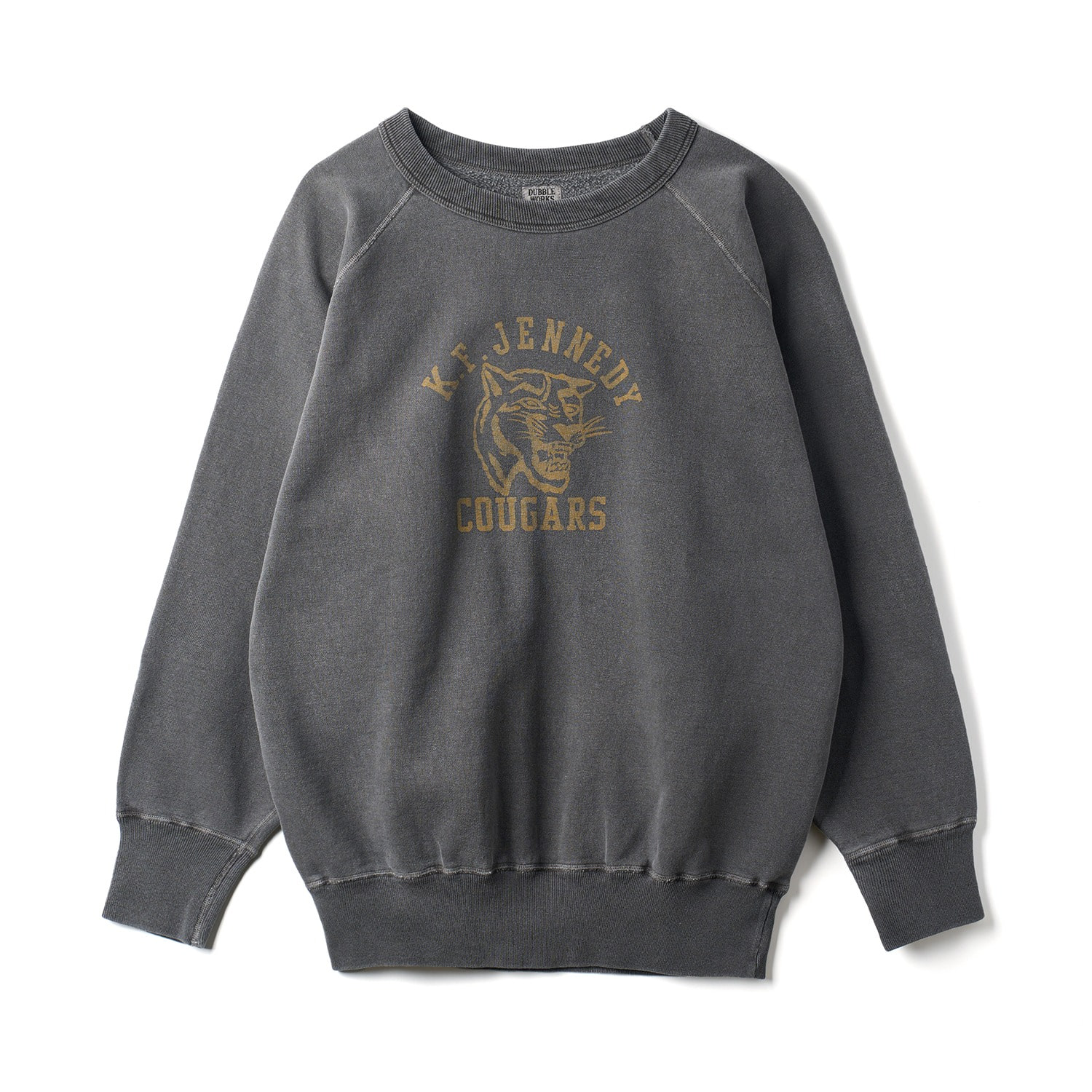 DUBBLE WORKS 142-83003-05 PD Sumikuro COUGARS Faded Prints Sweat Shirts