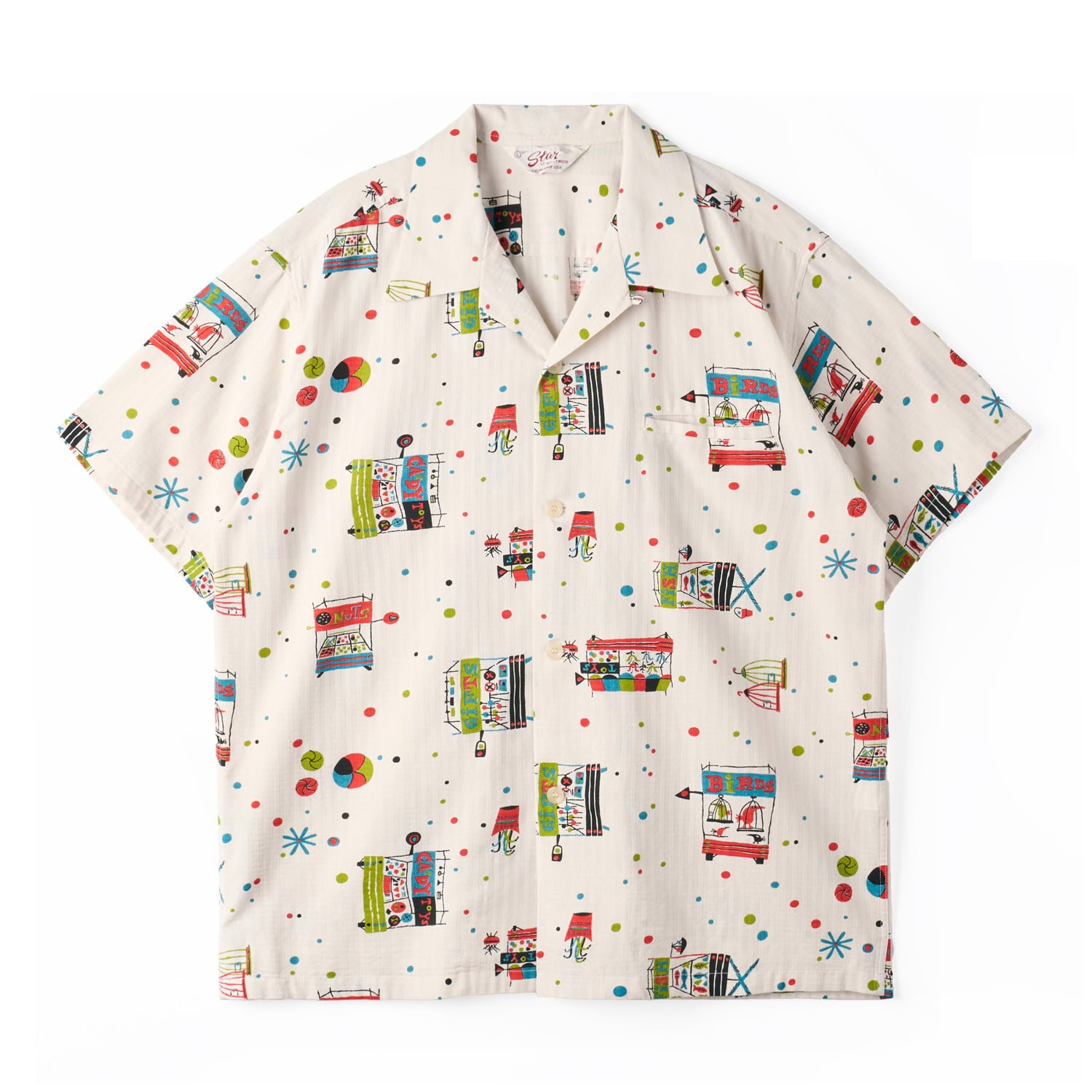 SUGAR CANE & CO. SH39497 Dobby Cotton S/S Open Shirt