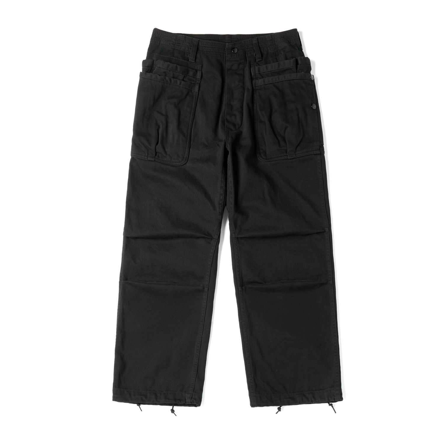 SASSAFRAS Work Satin Black Overgrown Hiker Pants One Washed