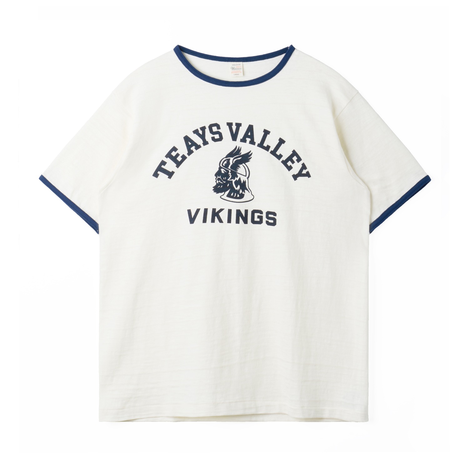 WAREHOUSE Lot 4059 Ringer T Shirts Teays Valley Cream x Navy