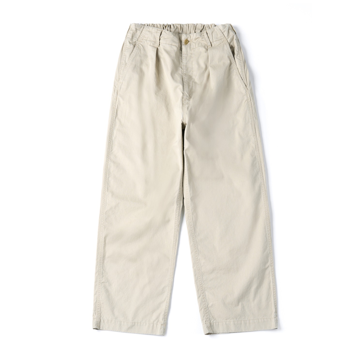 SAGE DE CRET 31-50-8458 Chino Cloth Single Pleat Baggy Pants Beige