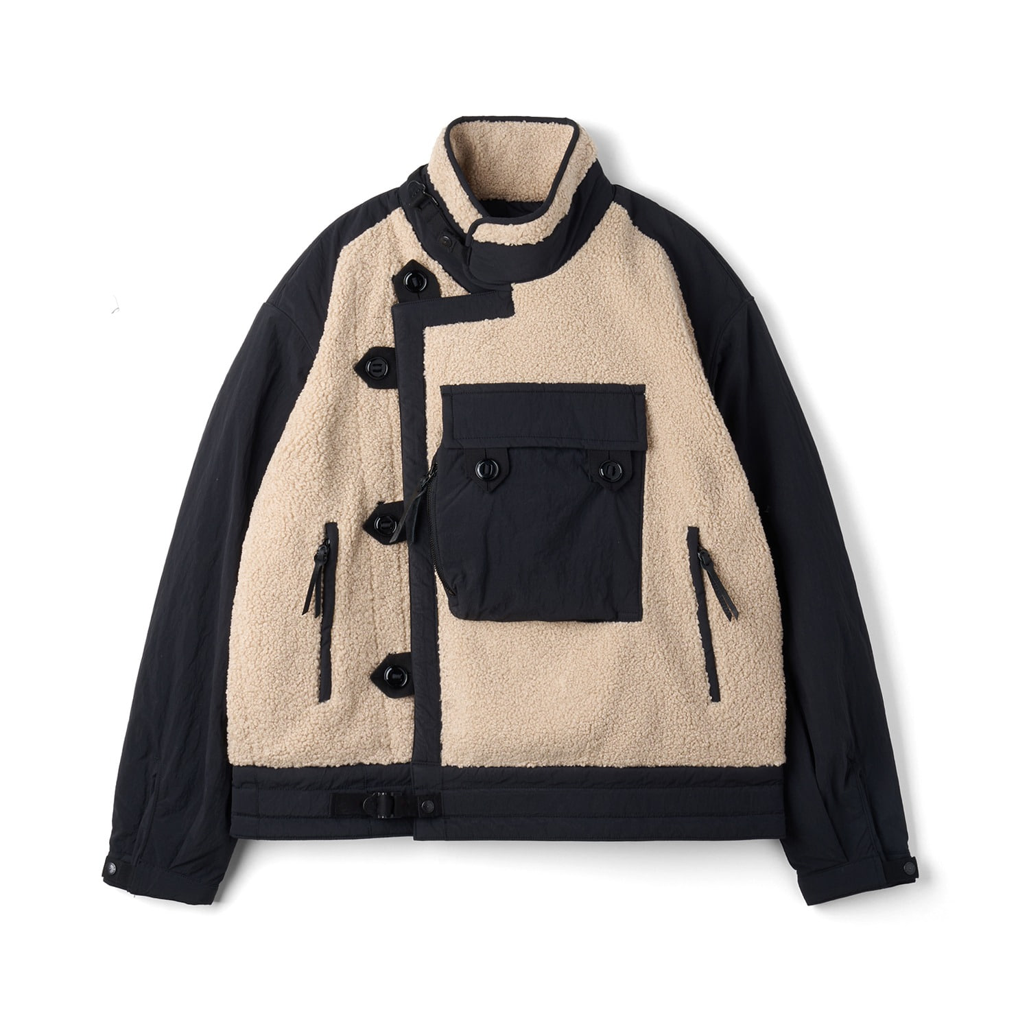 EASTLOGUE Motorcycle Jumper Black x Ecru