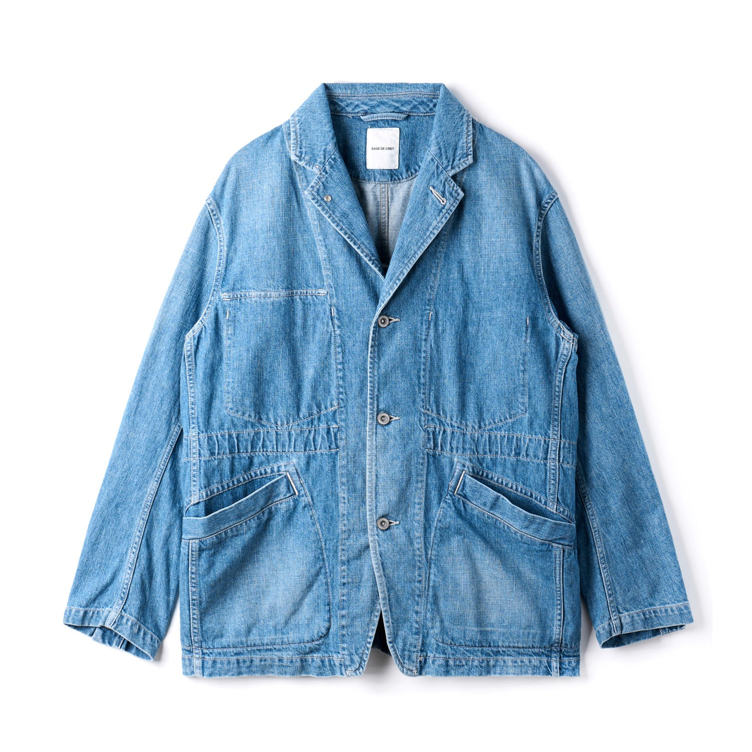SAGE DE CRET 31-50-3335 11oz CO/LI Denim Coverall Jacket Blue