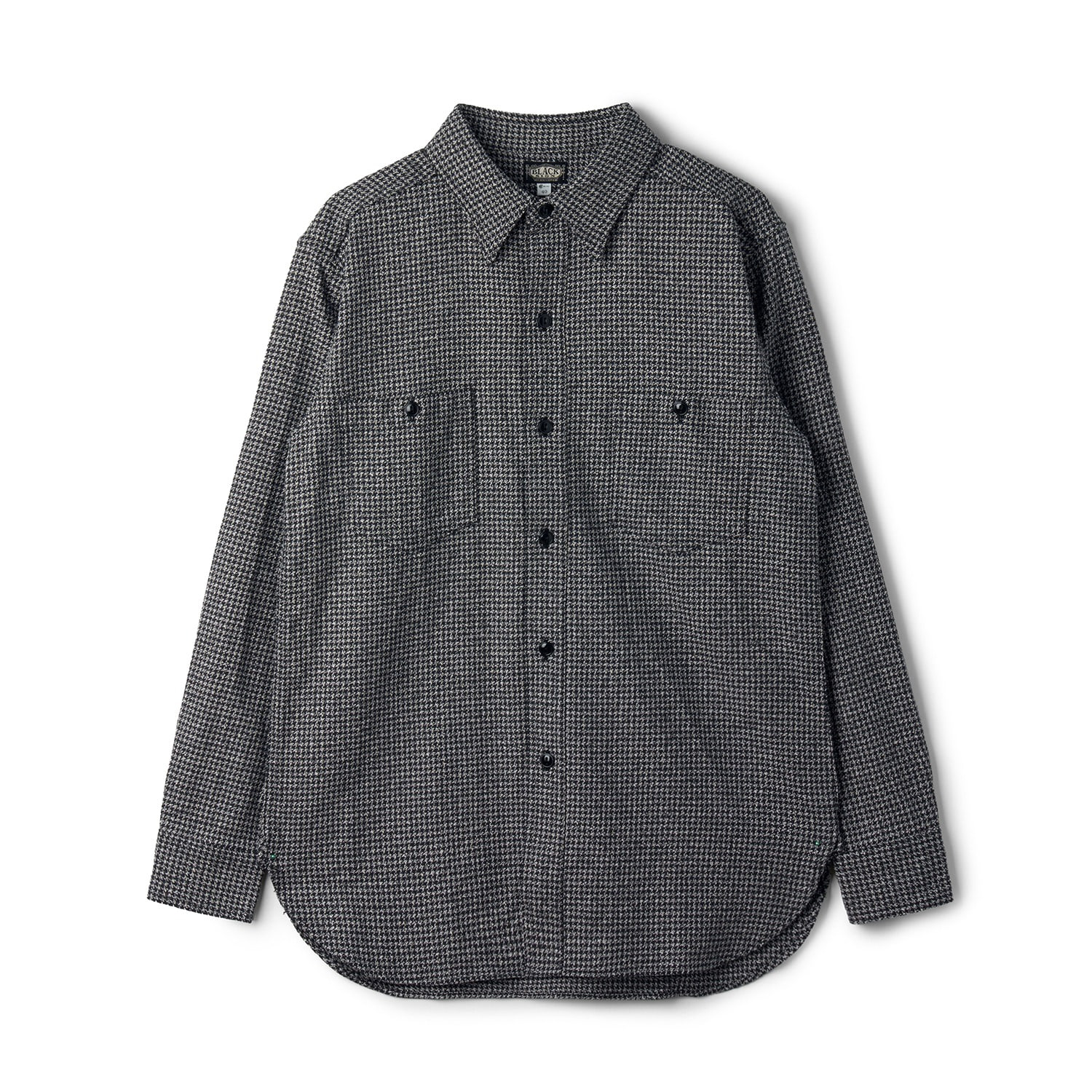 BLACK SIGN Triple Yarn Twill Houndstooth Open Pocket Work Shirt
