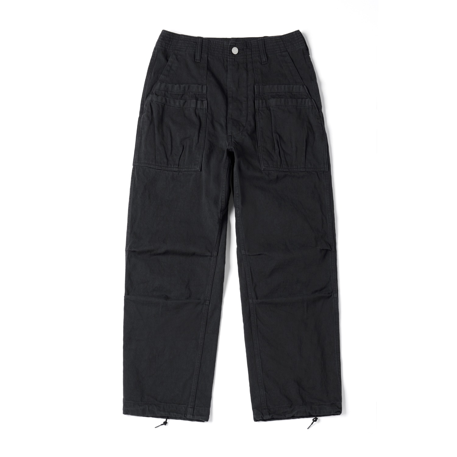 SASSAFRAS Black Overgrown Fatigue Pants One Washed