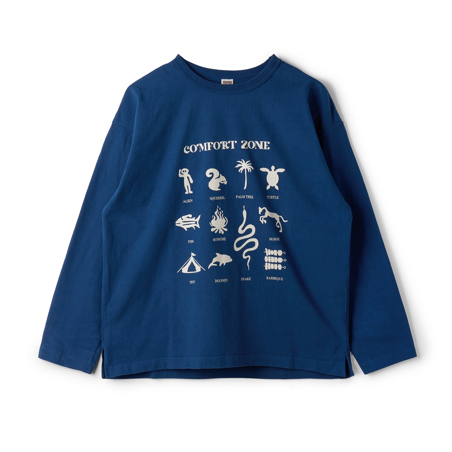 BARNS OUTFITTERS BR-25406 90s Heavy Weight L/S Print T Shirt