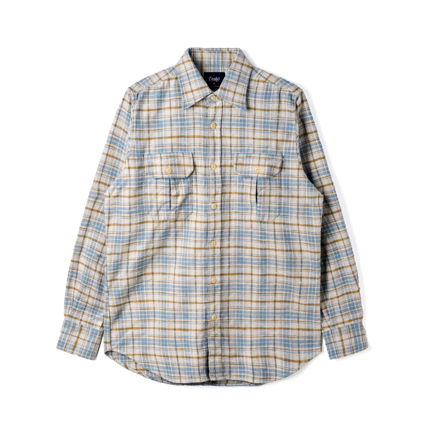 DRAKE'S Slub Brushed Cotton Work Shirt