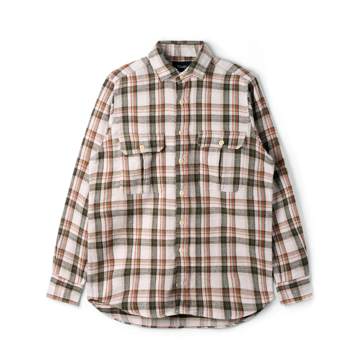 DRAKE'S Heavy Cotton Work Shirt