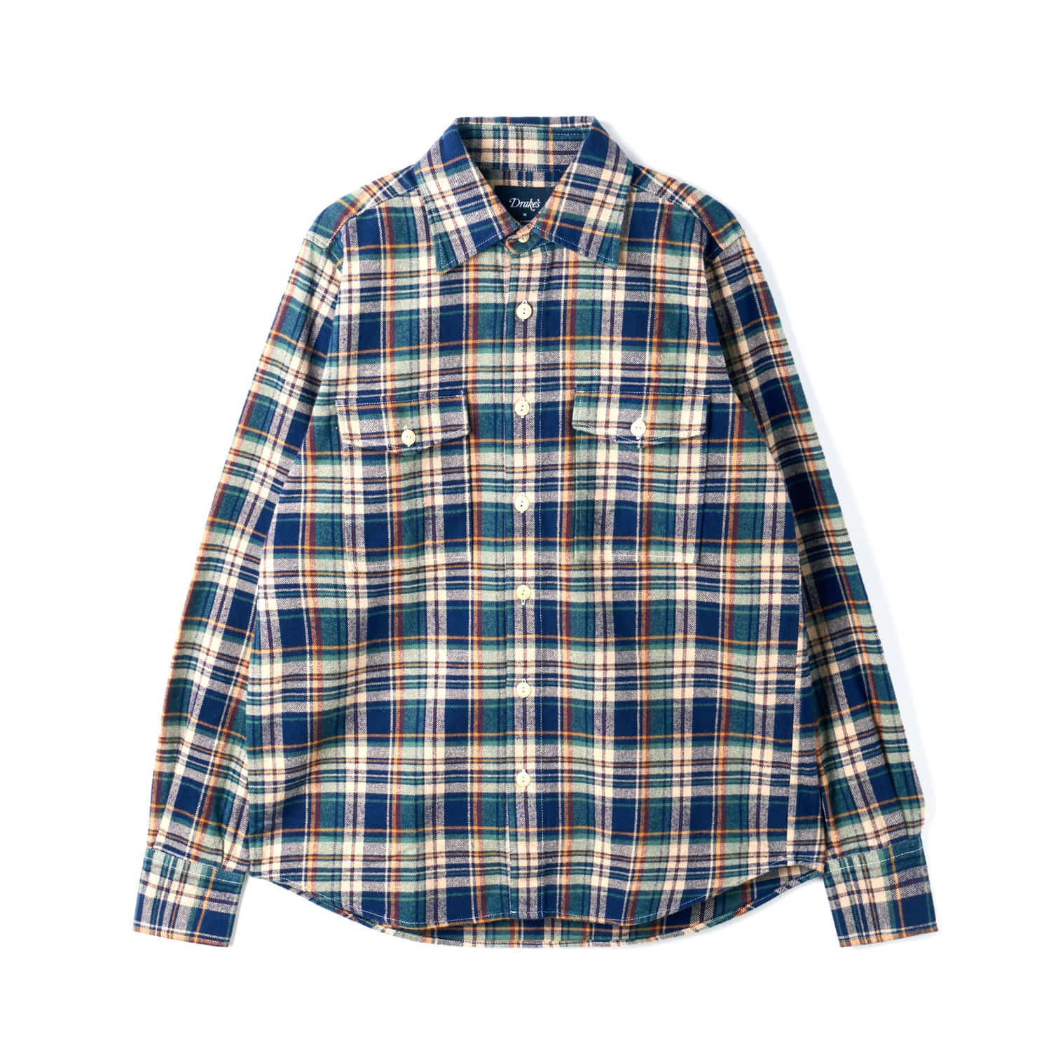 DRAKE'S Check Relaxed Block Shirt