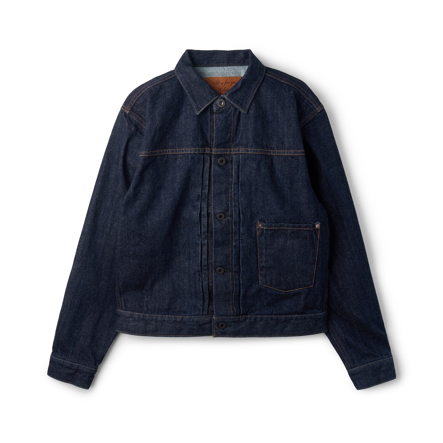 14oz Denim Pleats Jacket Dark Indigo - MODE MAN
