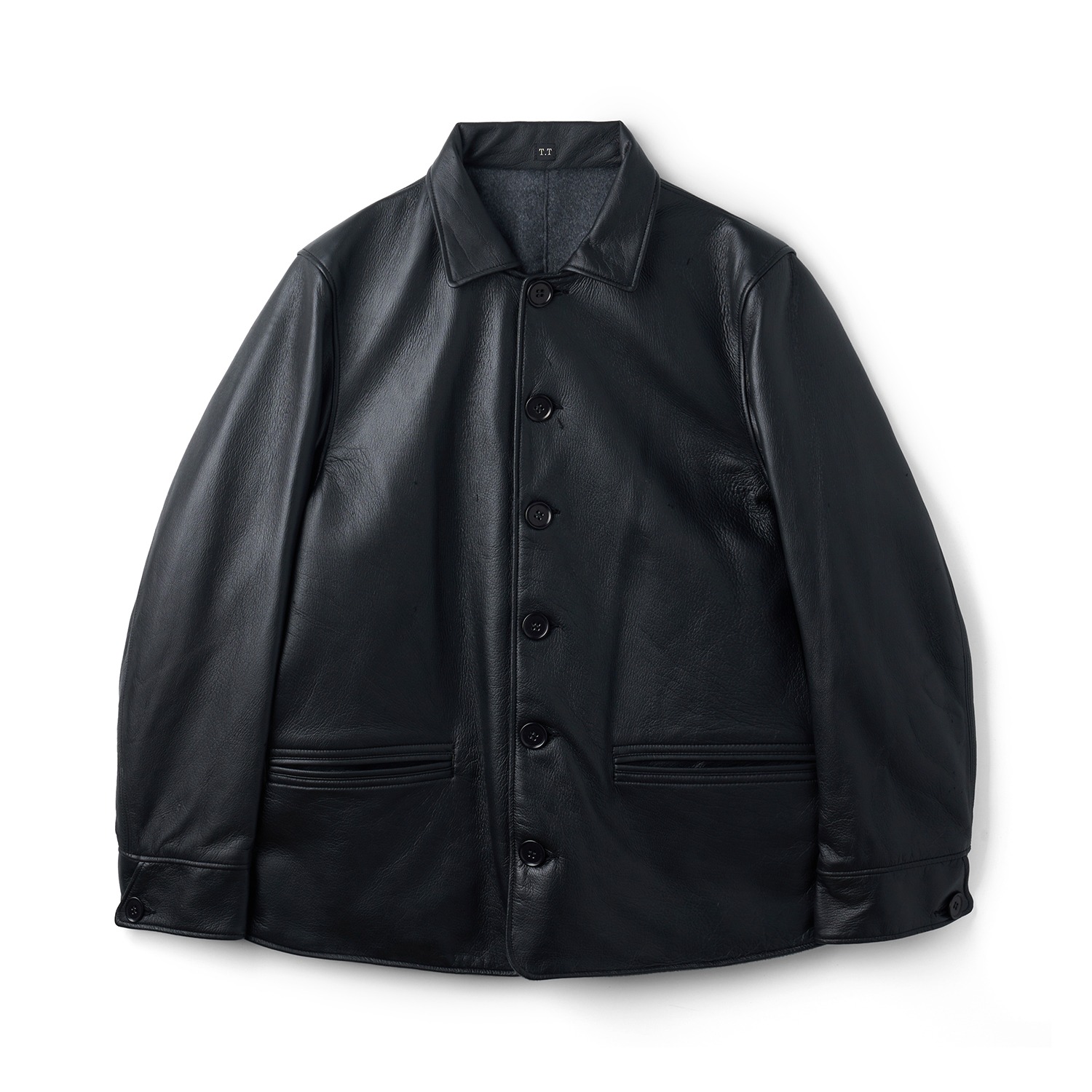 TAIGA TAKAHASHI LOT.801 Automobile Deerskin Leather Jacket Black