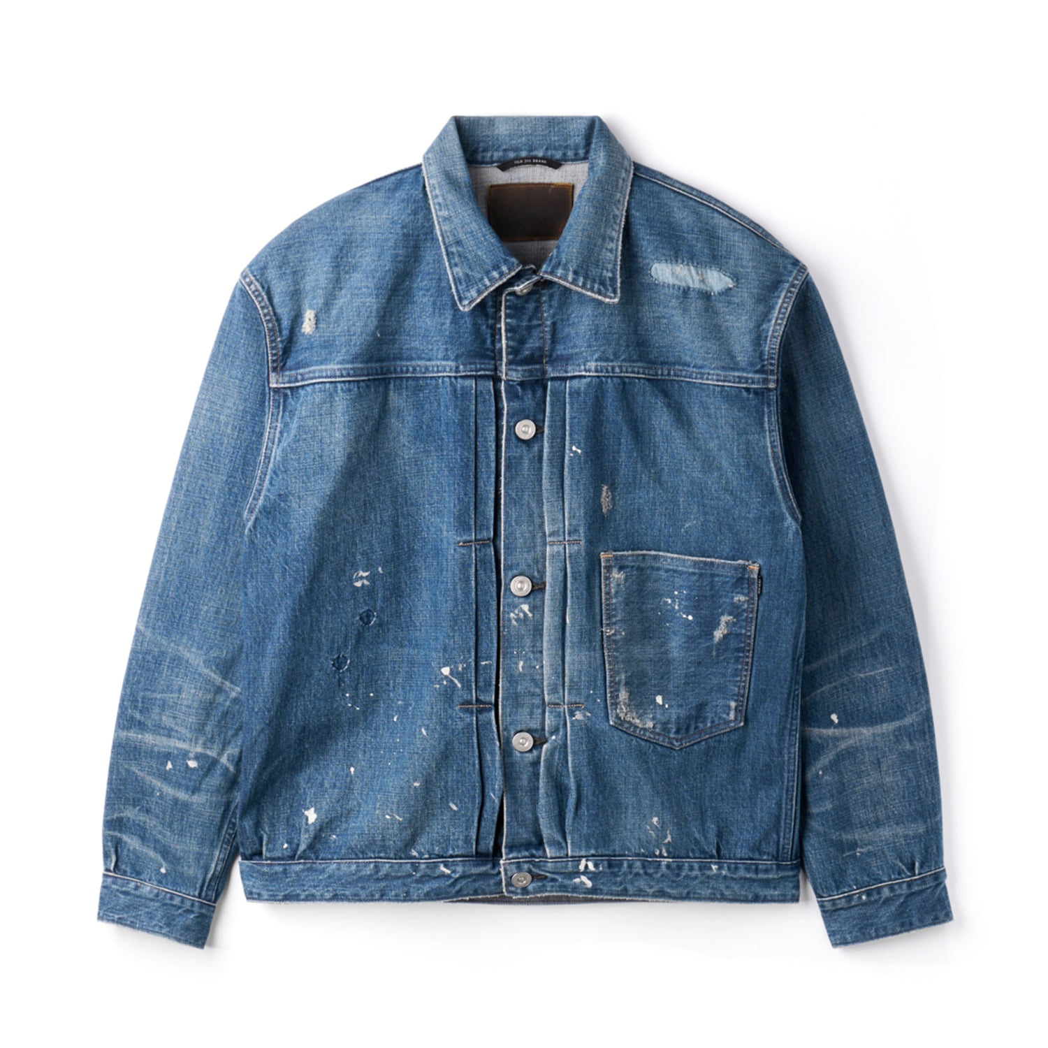 OLD JOE 252OJ-JK29 One Pocket Jean Jacket Scar Face & Paint Indigo