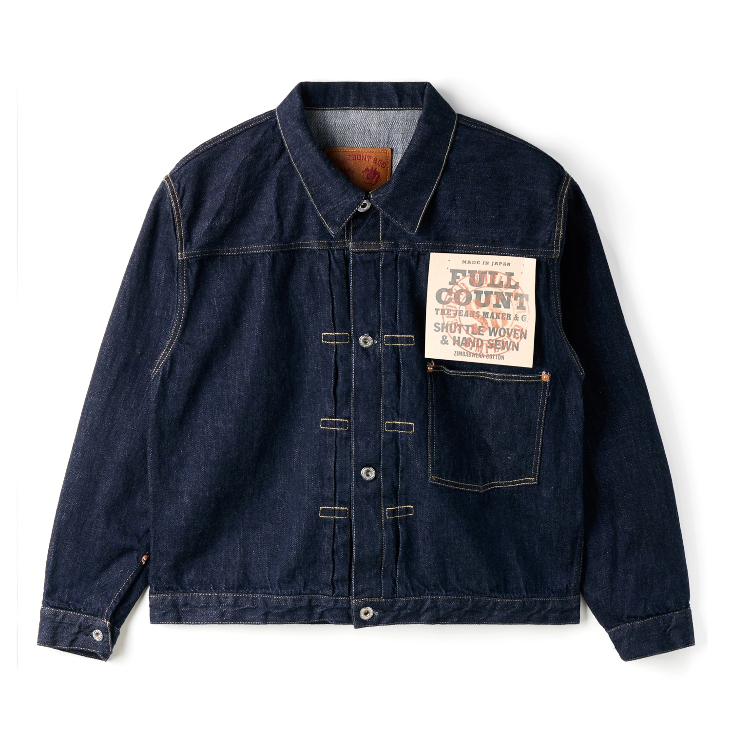 FULLCOUNT S2107SSW WWII Model 11.5oz Denim Jacket One Wash Indigo Blue