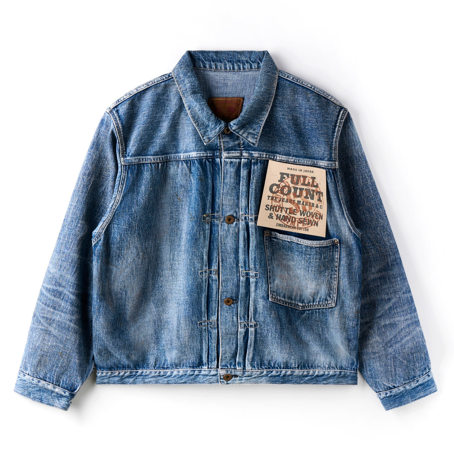 FULLCOUNT S2107SSHW WWII Model 11.5oz Denim Jacket HW Master Of Reality Indigo