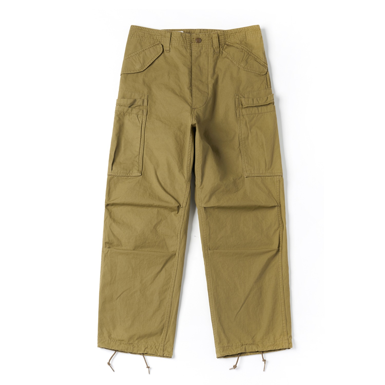 SASSAFRAS SF-262334 Overgrown Pants Cotton Poplin Khaki One Washed