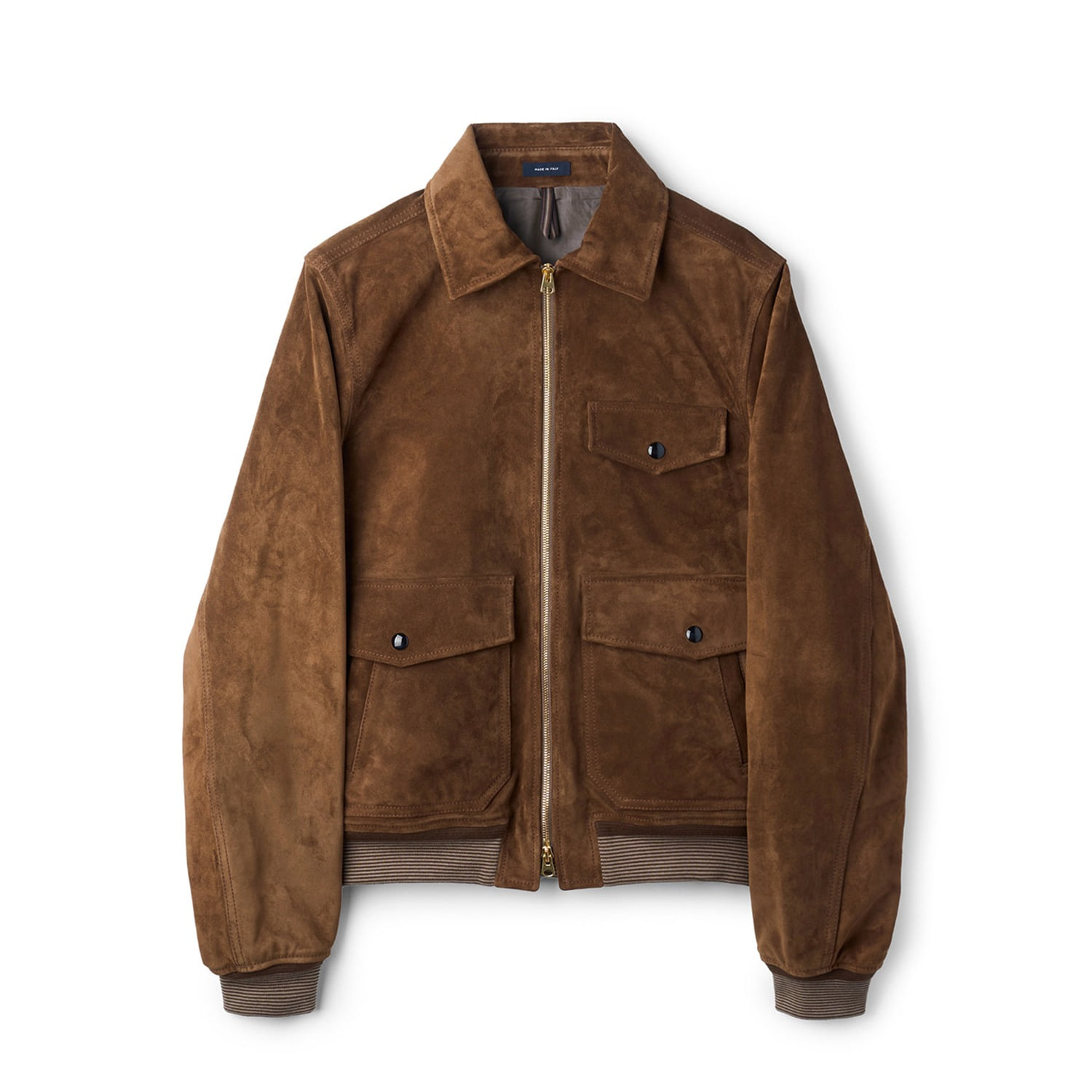 DRAKE'S A-2 Bomber Jacket Brown
