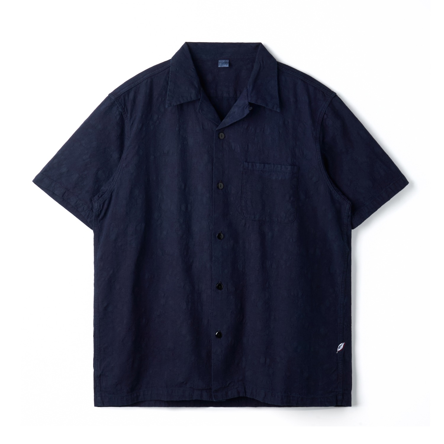 PURE BLUE JAPAN 2241-1 Organic Cotton Jacquard Open Collar Shirts Paisley