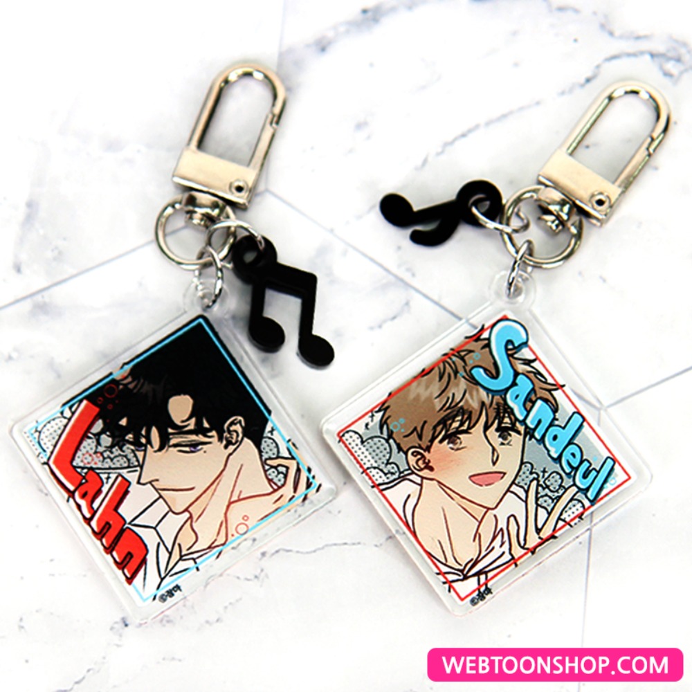 [Kiss on the Piano] Square Acrylic Keyring 2-in-1 (Set) + a freebie Photo Card