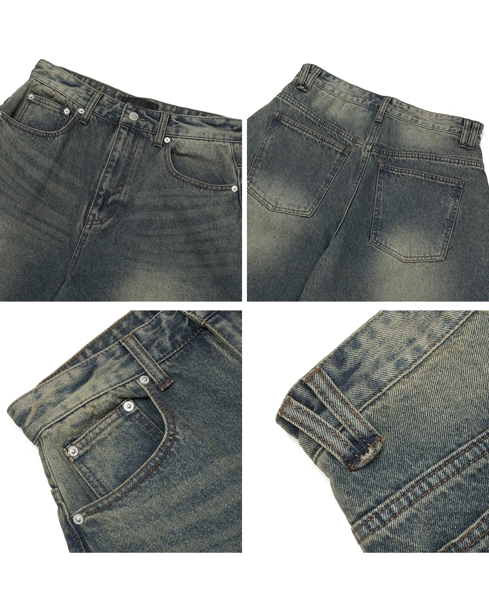 Rattab Wide Balloon Denim Pants - satiiiz
