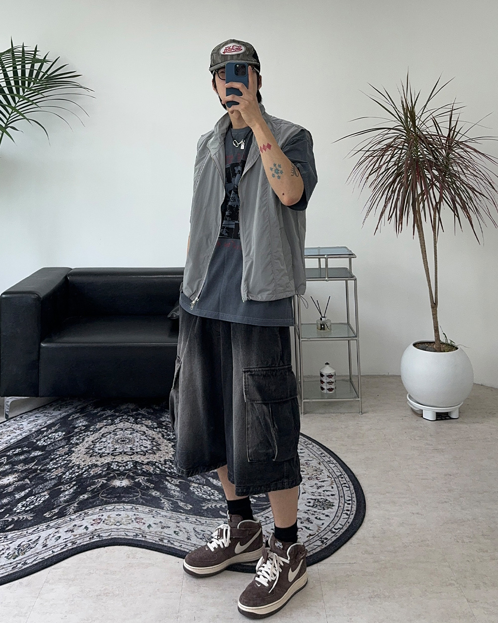 Belun denim cargo Bermuda pants - satiiiz