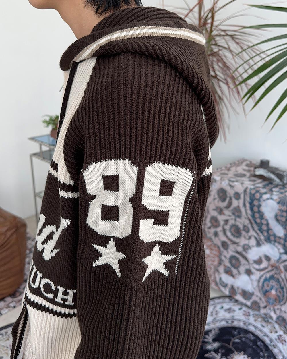 【SATIIIZ】Evel Nordic Hood Knit Zip-Up South Knitwear Hooded Zip-Up - satiiiz