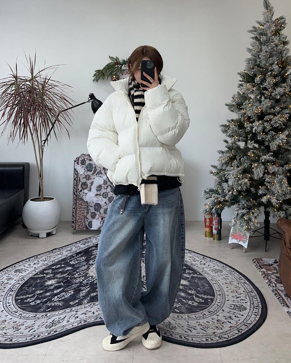 【SATIIIZ】Rataep Wide Balloon Denim Pants Rattab Wide Balloon Denim Pants - satiiiz