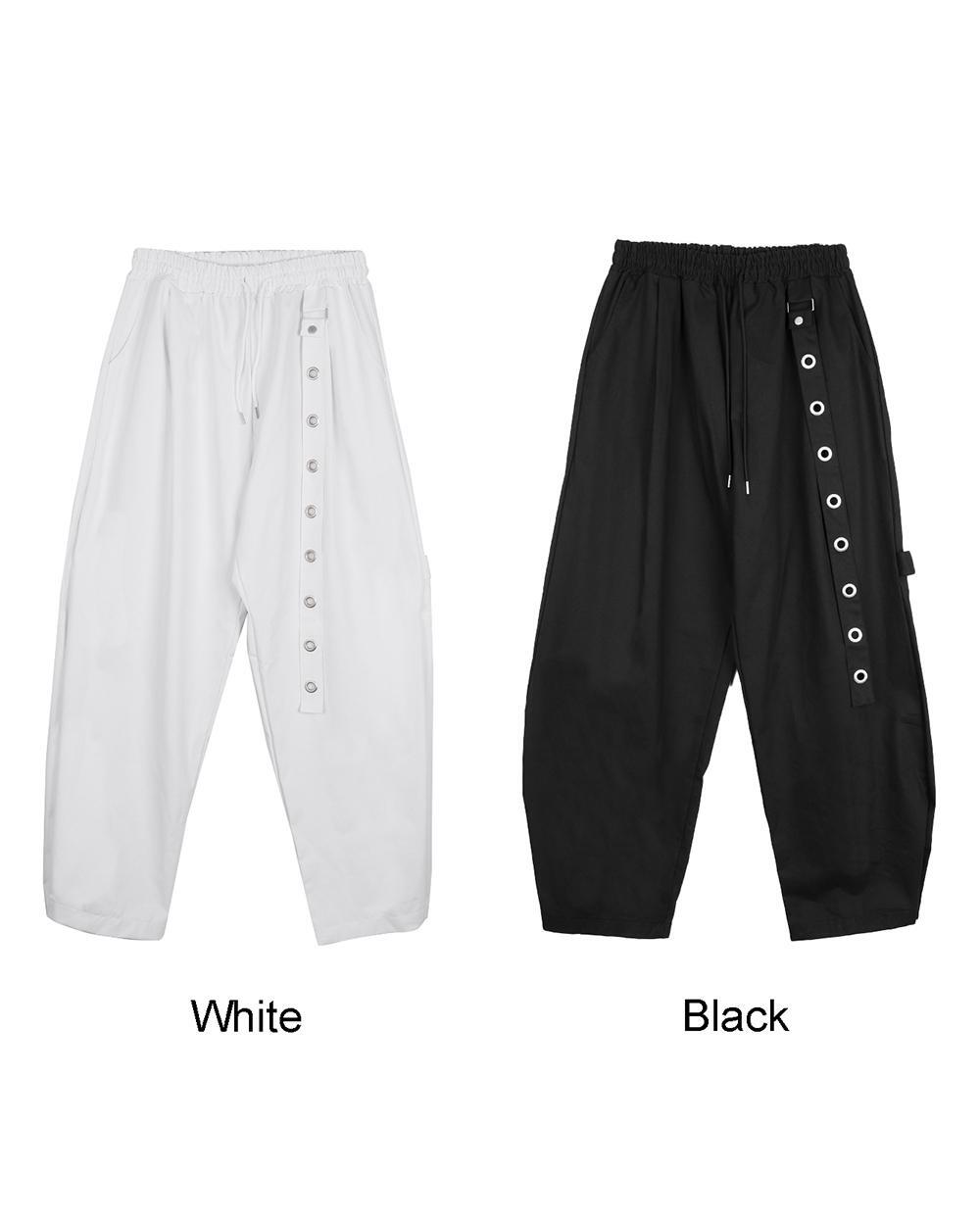 【SATIIIZ】Tape eyelet key ring balloon pants Tape eyelet key ring balloon pants - satiiiz