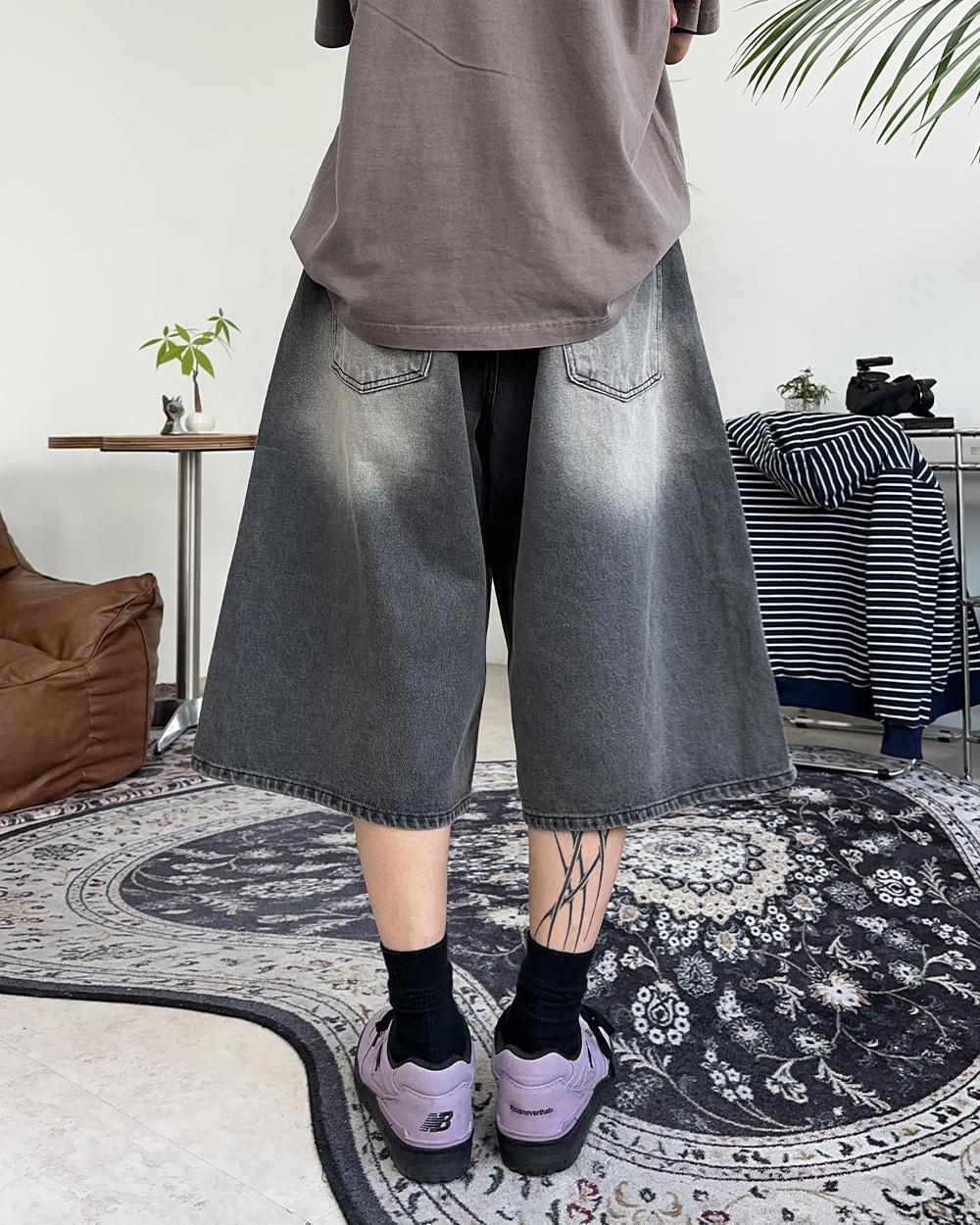 Nez Damage Bermuda Denim Pants - satiiiz
