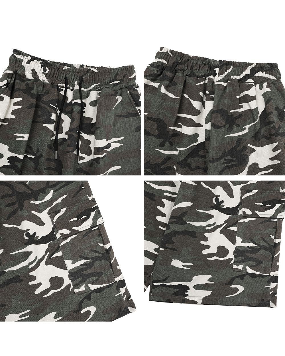 【SATIIIZ】Dobyl Camo Color Matching Bermuda Pants Held Camo Bermuda Pants - satiiiz