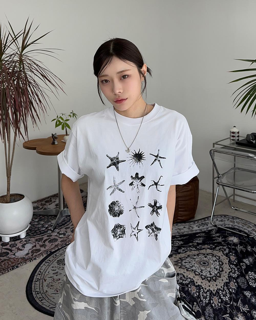 【SATIIIZ】Mura Starfish T-Shirt Mura Starfish T-Shirt - satiiiz