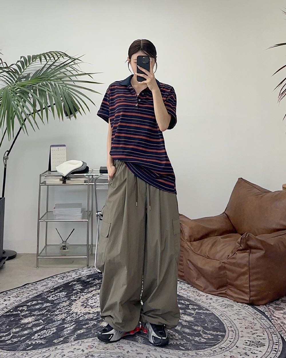 【SATIIIZ】milli nylon cargo pants Herr Nylon Cargo Pants - satiiiz
