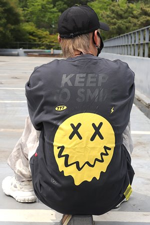 Keep smile 고퀄리티 박시 하프 티셔츠