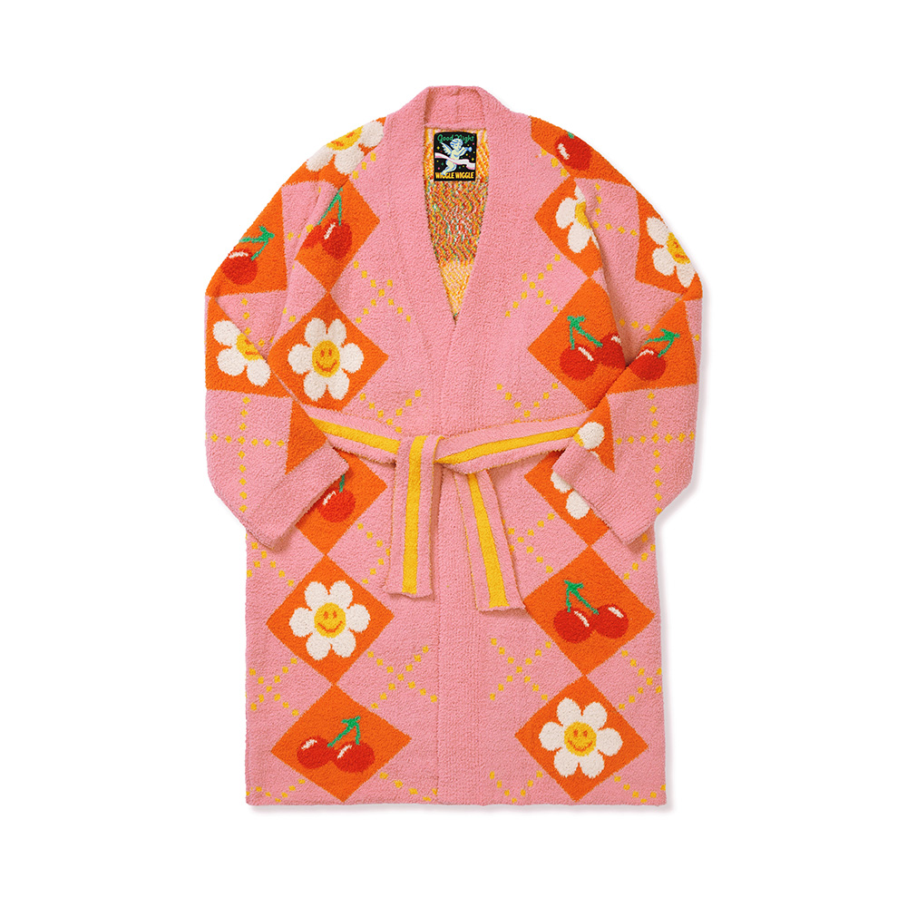 wiggle wiggle ラップタオル Smile Cherry Argyle 浴室 ラップタオル - Smile Cherry Argyle