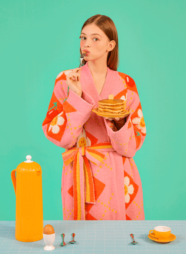 wiggle wiggle* バスローブ タオル *Smile Cherry Argyle 韓国 ラップタオル - Smile Cherry Argyle