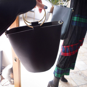 Withipun Leatherette Ring Handle Tote Bag