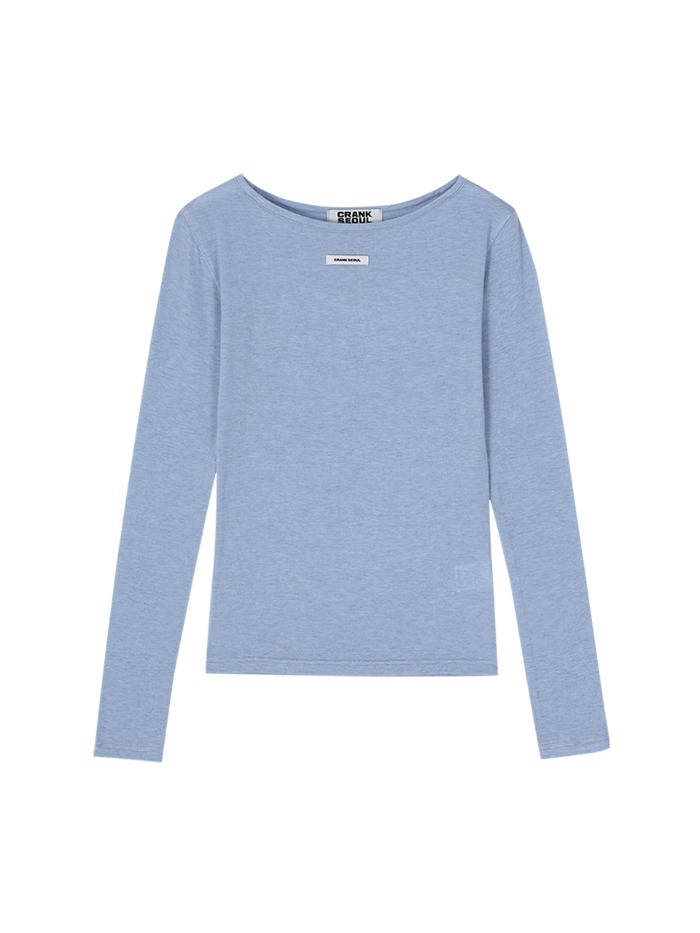 韓国 CRANK トップス Basic knit long sleeve top BASIC KNIT LONG SLEEVE TOP_BLACK - CRANK
