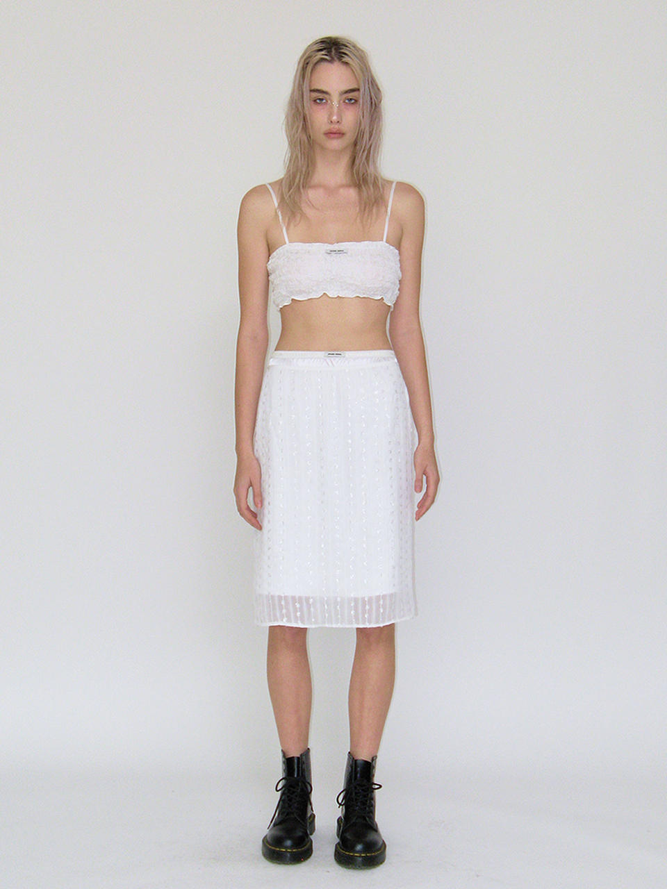 ★CRANK★SHEER FRILL LAYERED SKIRT_PINK★正規品/韓国直送料込 SHEER FRILL LAYERED SKIRT_PINK - CRANK