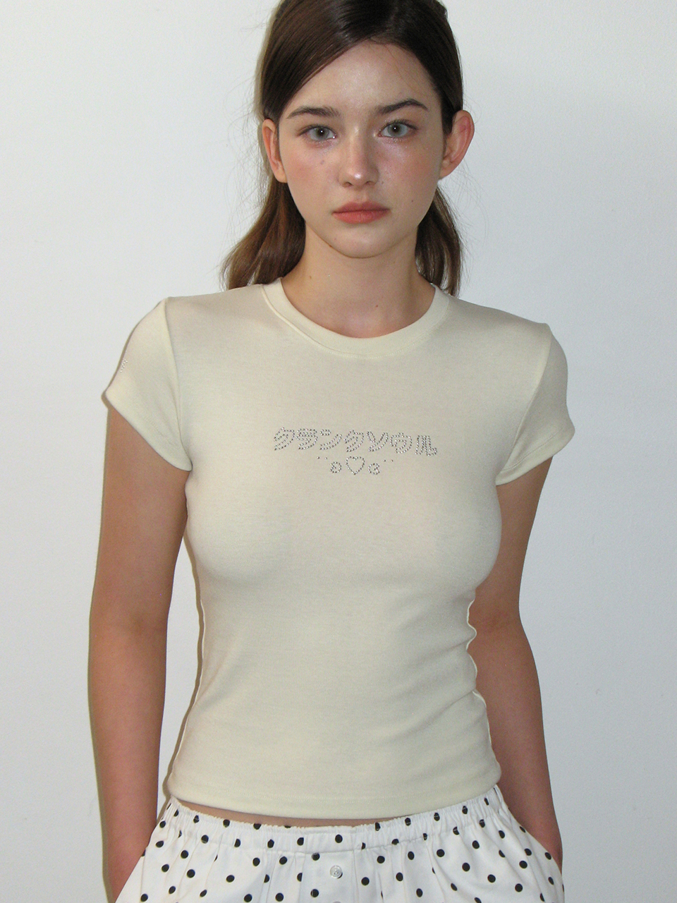 ★CRANK★LETTERING HOTFIX TOP_BLACK★正規品/韓国直送料込 LETTERING HOTFIX TOP_BLACK - CRANK