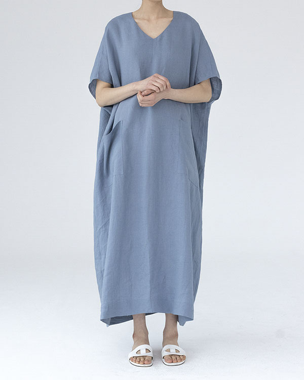 [nature] linen pocket dress