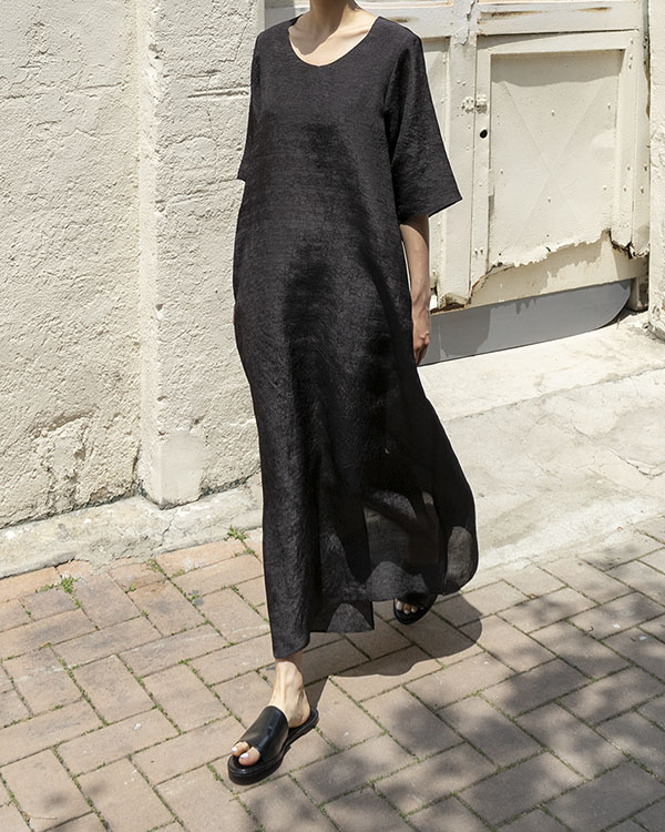 [nature] black oud dress (M size open, 단독 주문 시 선발송)