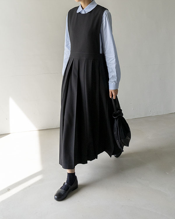 layered pleats dress (black open, 12/15 순차 출고 예정)