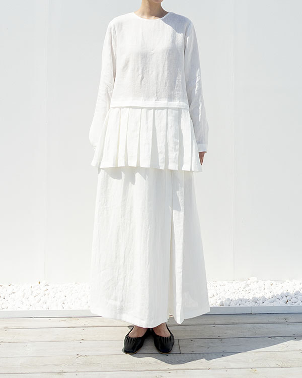 [nature] pleats linen blouse (open, 단독 주문 시 선발송)