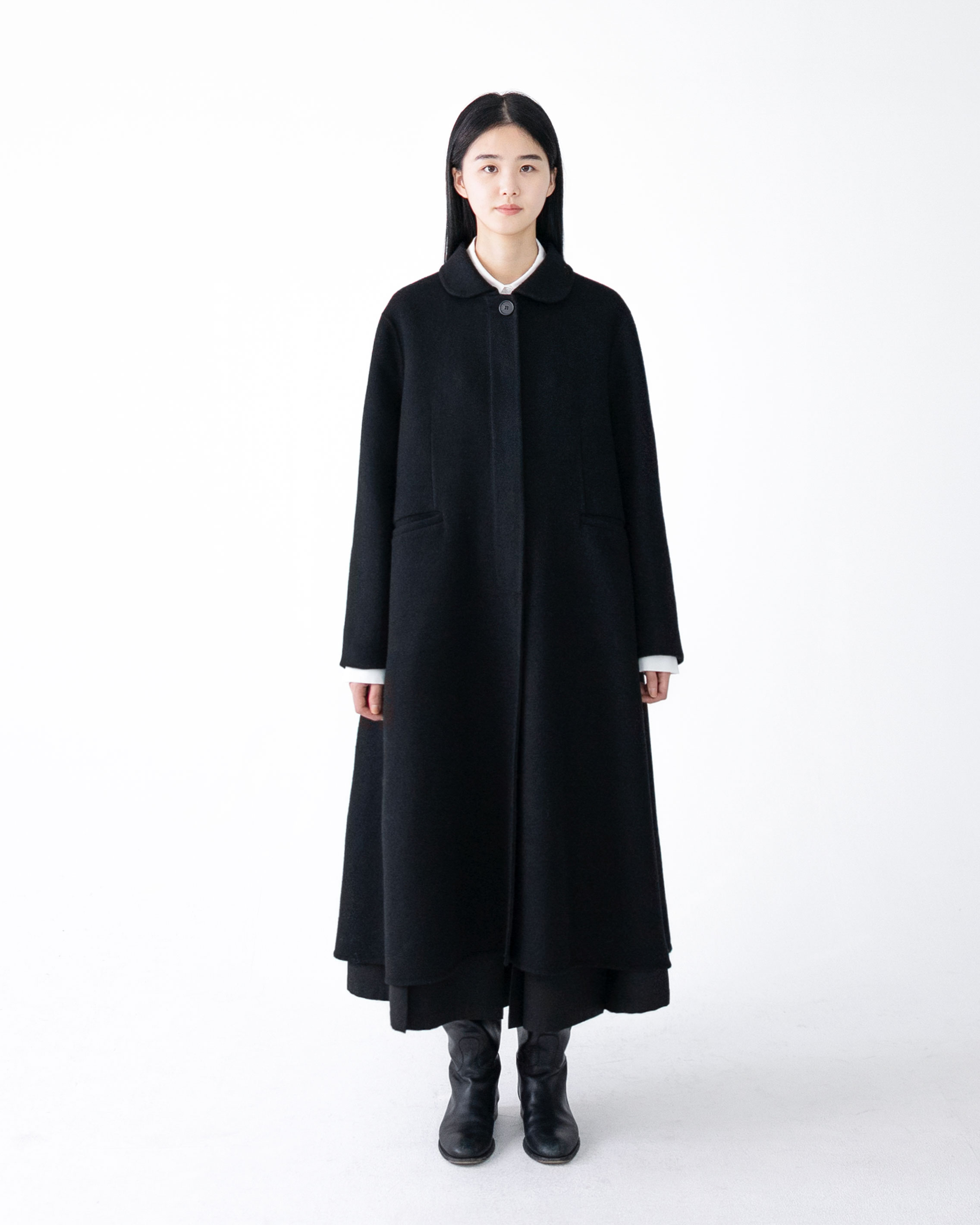 round collar long coat (black open, 12/8 순차 출고 예정)