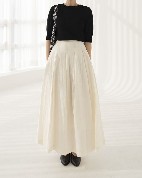 [nature] stitch pleats skirt