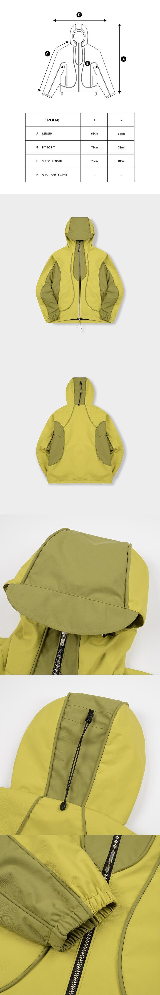 SOLD OUT] VEIN SHELL HOODED JACKET [YELLOW] - side
