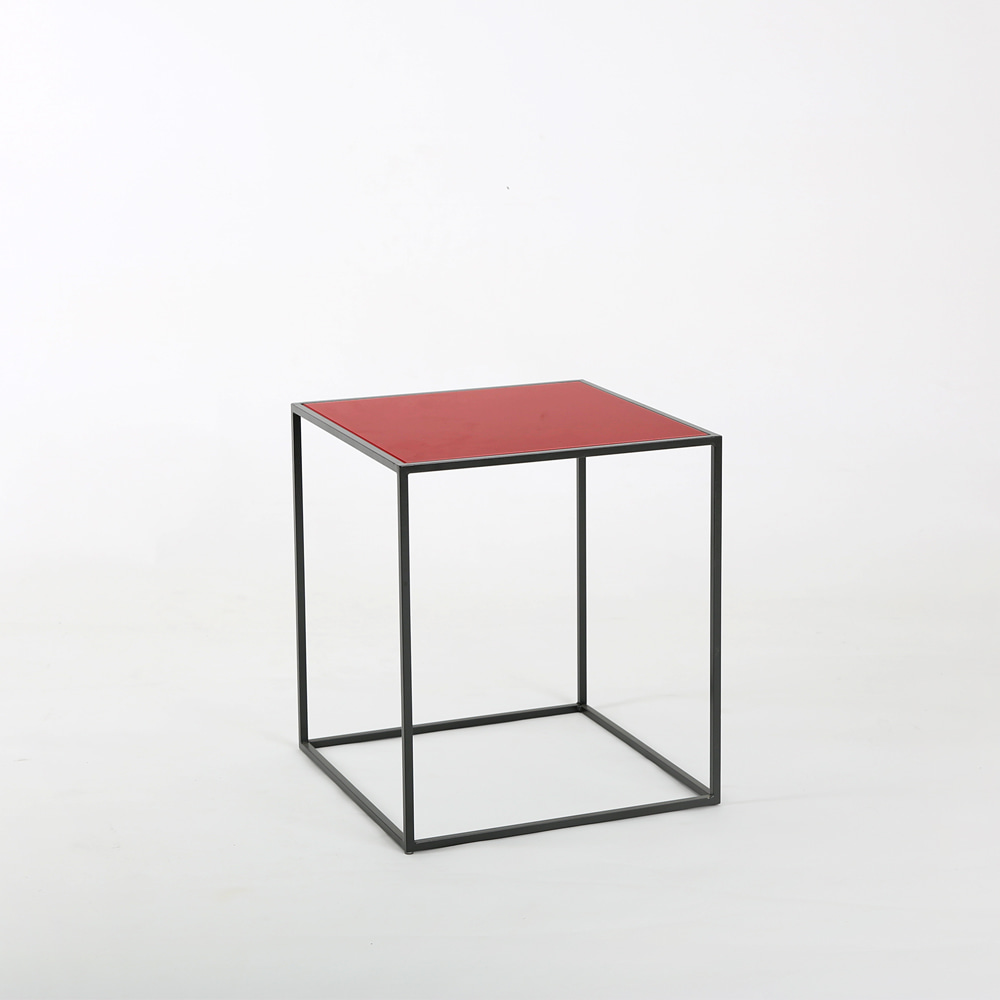 SQUARE BEDSIDE TABLE - RED 레드 스퀘어 침실협탁