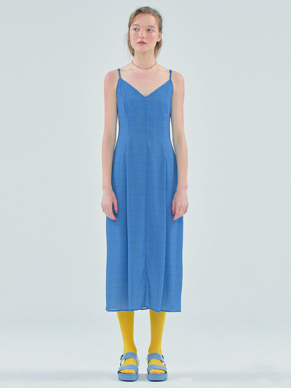 [김나영착용] Dot Slip Long Dress_Blue