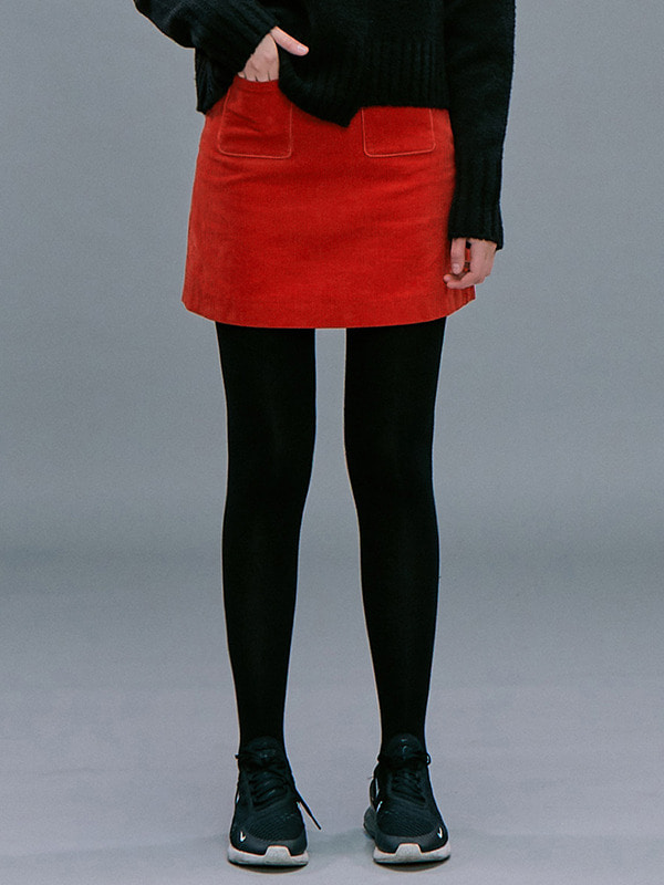 [김나영 착용] Corduroy A-line Mini Skirt / Red