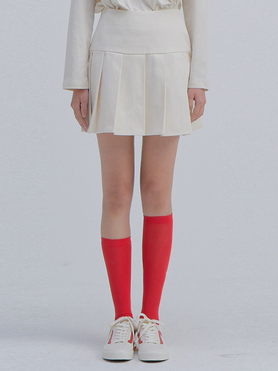 [김나영 착용] Pleats Mini Skirt_Ivory