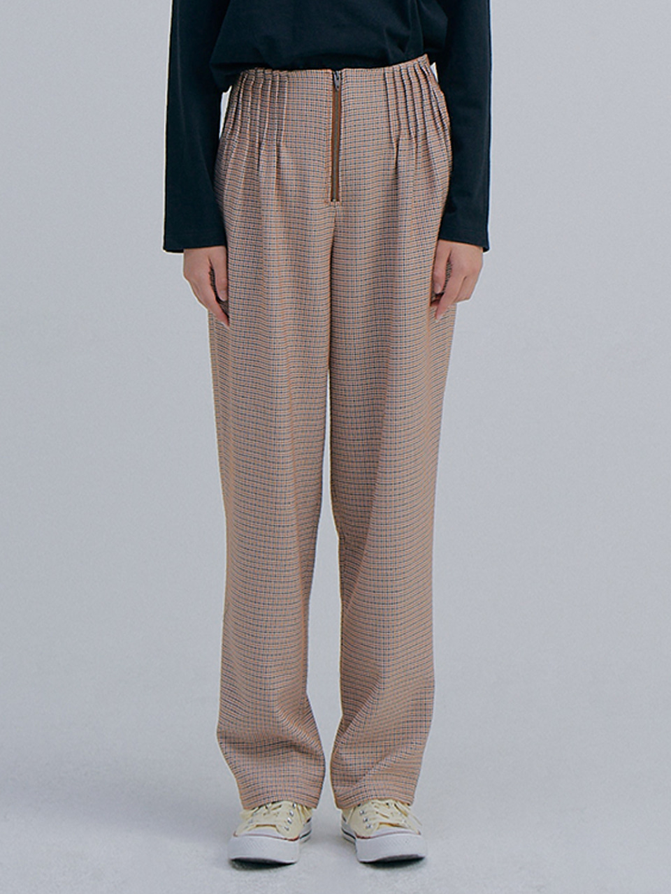 Hounds Tooth Wide Pants_Orange